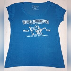 True Religion Graphic Blue Tee